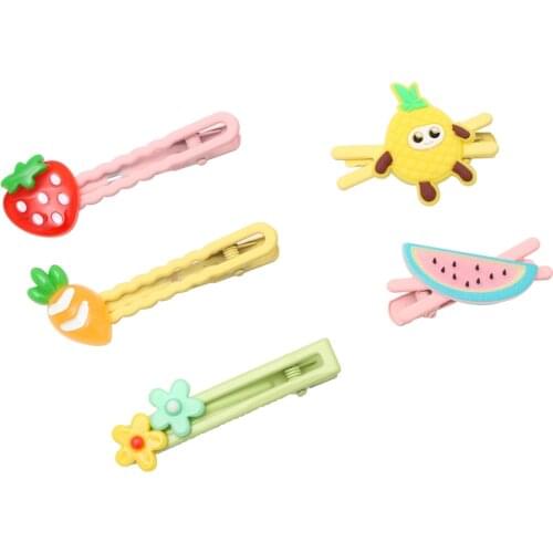1Pcs New Arrive Korean Fruit Hair Clips Kids Headband Acrylic Sweet Hair Accessories Boutique Flower Barrettes Gift for Girls