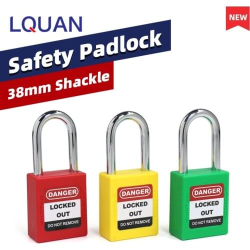 Lockout Padlock 38mm ABS Engineering Plastic Insulation Steel Shackle Isolation Security Red LOTO Lock With Key LQUAN P38S