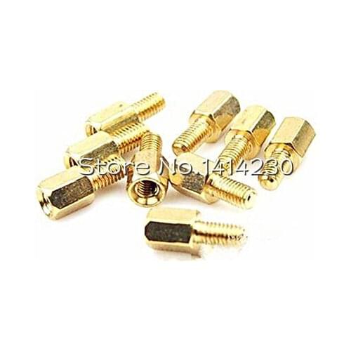 100Pcs 6+6 Copper Pillars M3 6MM Height Brass Standoff M3*6+6 mm