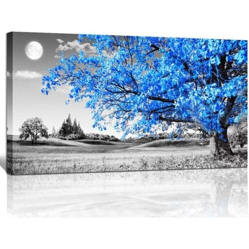 100x50cm Full Square Round Diy 5D Diamond Painting Blue tree Moon diamond Embroidery Picture Of Rhinestone mosaic home art