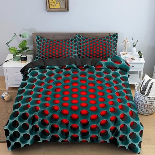New Fashion 3D Dense Hole Pattern 2/3Pcs Duvet Cover With Pillow Case Hot Sale Bedding Set Single Double King Queen Euro Sizes