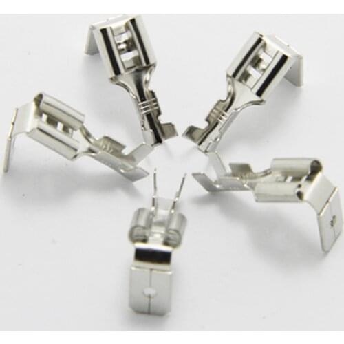 20pcs/lot 6.3mm against the back shoulder of male and female plug spring terminals inserted spring cold terminal
