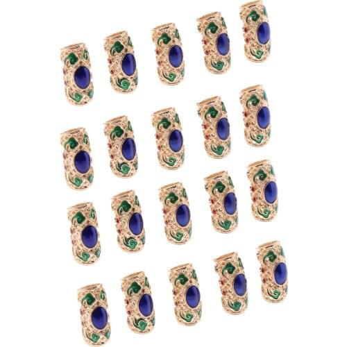 20pcs Hair Beads Hair Braid Pins Rings Cuff Clips Fashion Jewelry