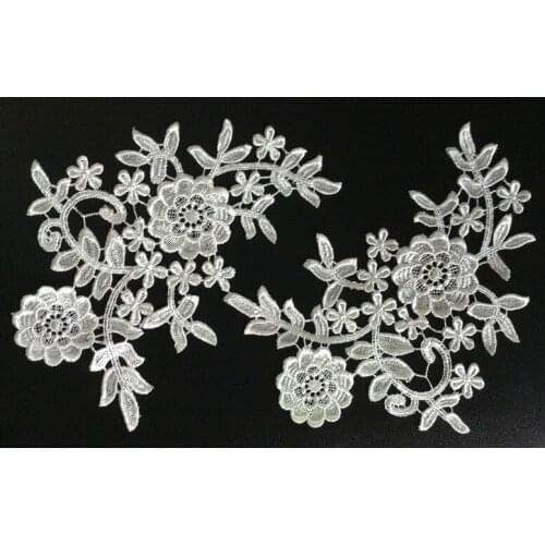 24cm*18.5cm polyester mirrored embroidery flower applique, embroidery lace patches,veil applique,XFT0719A