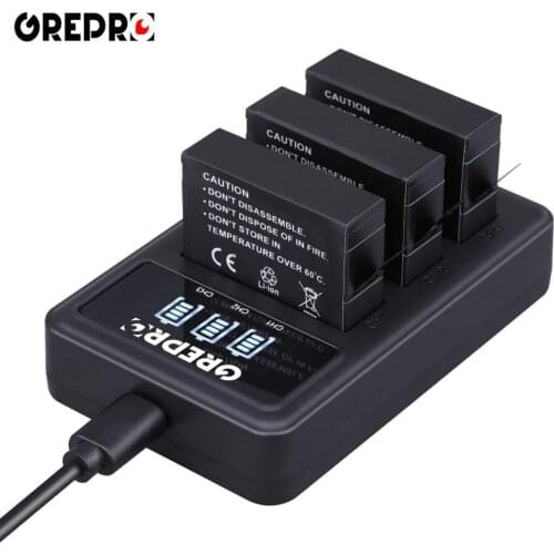 3 Pcs 1680mAh AHDBT-401 Hero 4 Battery + 3 Slots LED Charger for GoPro Hero 4, AHDBT-401 Action Camera Battery