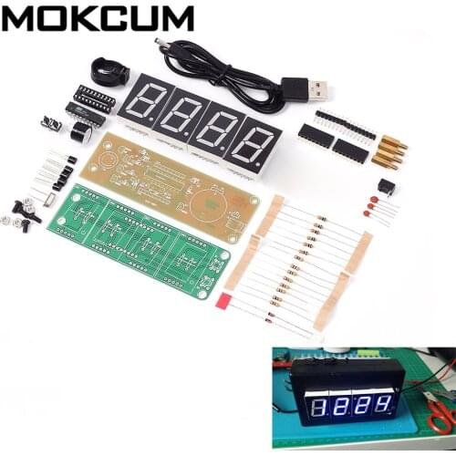 1 inch 4-Bit Digital Tube LED Clock Kit LED Display Module Blue 4 Digit LED Display Alarm Clock Electronic DIY Kit For Arduino