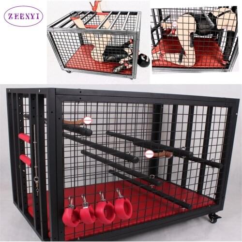 Large Sex Love Cage BDSM Restraint Dog Slave Training Bondage Femdom Torture Tool Fetish Adult Games Sex Toys For Women Men