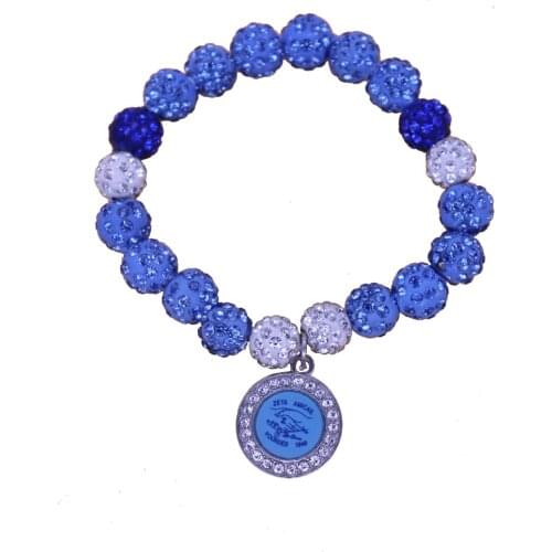 Handmade Disco Ball Beads Elastic Greek Letters Zeta Phi Beta Bracelets Bangles ZPB Sign Society Women Gift Jewelry Custom