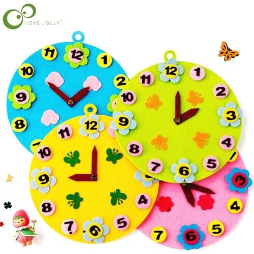 Weather Clock Teaching Aids Time Weather Clock Non-woven Childrens Educational Paste Small Class Kindergarten Area Toys WYW