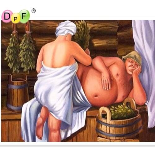 DPF Diy diamond embroidery painting cross stitch human body bathing picture of rhinestone crafts square diamond mosaic picture