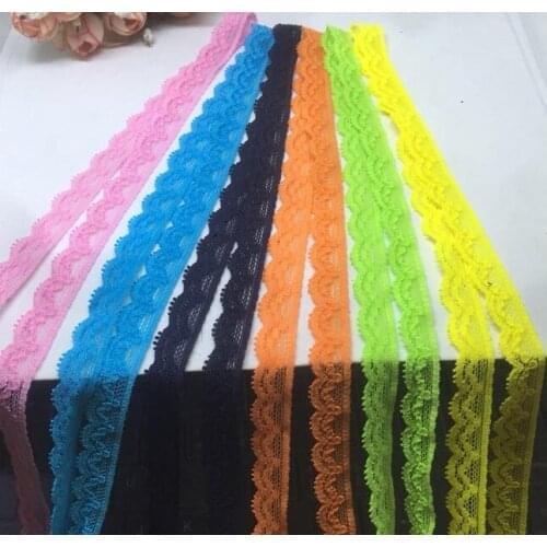 6 Meters/lot Embroidered Elastic Lace Ribbon Lace Tape Lace Trim for Hair Accessories