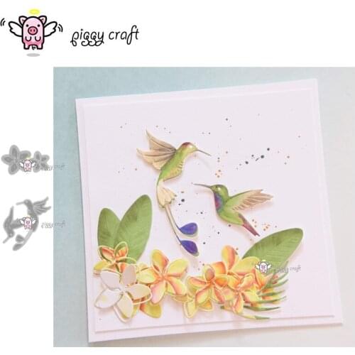 Piggy Craft metal cutting dies cut die mold 2019 Flower Hummingbird Scrapbook paper craft album card punch knife art cutter die