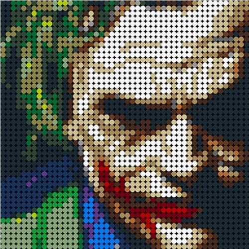 MOC Actor Creative Art Pixel Series Warrior Joker Toys DIY Building Blocks Bricks Set Educational Famous Movie Gift Kids Toys