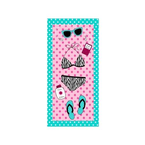 Fashion 150*70cm slippers ice cream printed Bath Towel Microfiber Women Pink Beach Towel Drying Washcloth Swimwear Shower