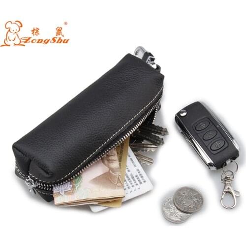 Fashion Long Genuine Leather Car Key case multi function key holder Women Housekeeper key wallet Large capacity coin change bag