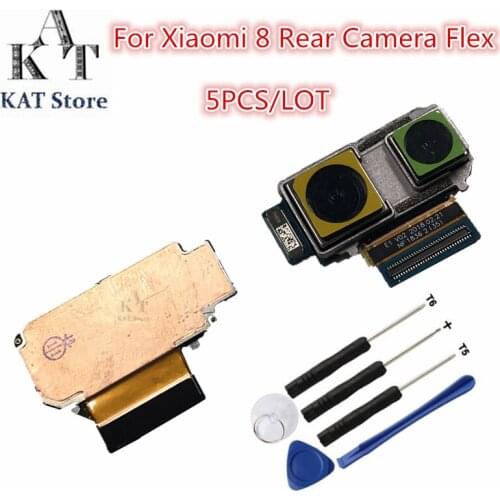 5PCS For Xiaomi Mi8 Mi8 Lite Mi 8 Mi 8 Lite Main Rear Back Camera Big camera Module Flex Cable Ribbon Replacement Parts