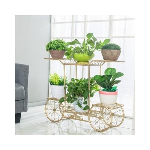 Nordic bold floor-standing balcony flower stand creative bicycle six iron flower pot stand multi-layer green radish stand