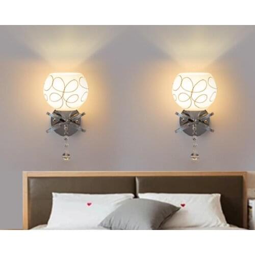 New American country bedroom crystal wall lamp modern minimalist hotel wall lamp staircase corridor aisle indoor lamp