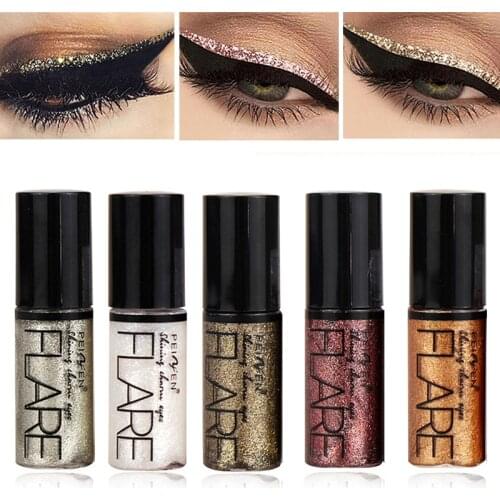 New Professional Shiny Eye Liners Cosmetics for Women Pigment Silver Rose Gold Color Liquid Glitter Eyeliner Cheap Makeup