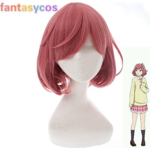 Ebisu Kofuku Anime Noragami Cosplay Wig Short Pink Heat Resistant Synthetic Hair Wigs + Free Wig Cap