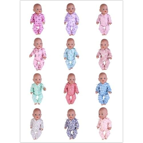 12 Colors Popular Lovely Pajamas&Sleepwear Fit 18 Inch American&43 CM Baby Doll Clothes Accessories,Girls Toys,Generation,Gift