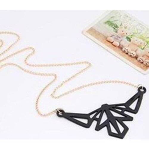 Latest Fashion Hollow Bat wings Colorful Fluorescent Color Geometric Pattern Long Sweater Chain Jewelry Factory Direct