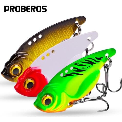 PROBEROS 50PCS Spoon Lures 3D Eyes 7g 10g 15g Balancer VIB Spinner Painting Fishing Lure Hard Bait Fishing Tackle Treble Hook