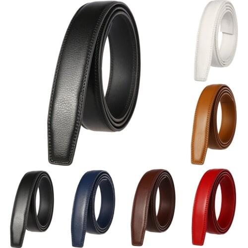 3.0cm 3.1cm Width Leather Belt No Buckle Designer Belts Men High Quality Leather Strap 110-130cm