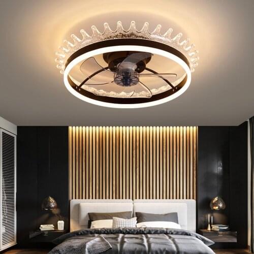 Modern decorative salon led ceiling lamps chandelier fan bedroom ceiling fan with led light and control ceiling fans with light