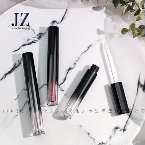 Lip Gloss Packaging Black Faded Tube Wholesale Custom Logo Bulk Empty Bottle 3ml Plastic Container Reservoir Tip Applicator