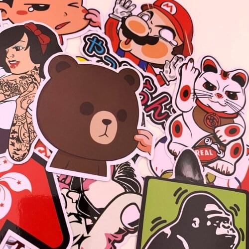 40 pcs Funny Car Stickers on Motorcycle Suitcase Home Decor Phone Laptop Covers DIY Vinyl Decal Sticker Bomb JDM Car styling