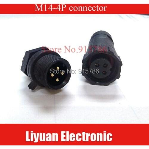 Factory sell directly, M14 4 Pin LED Street lamp power special waterproof connector adapter, IP68 Waterproof contacts Plug-In