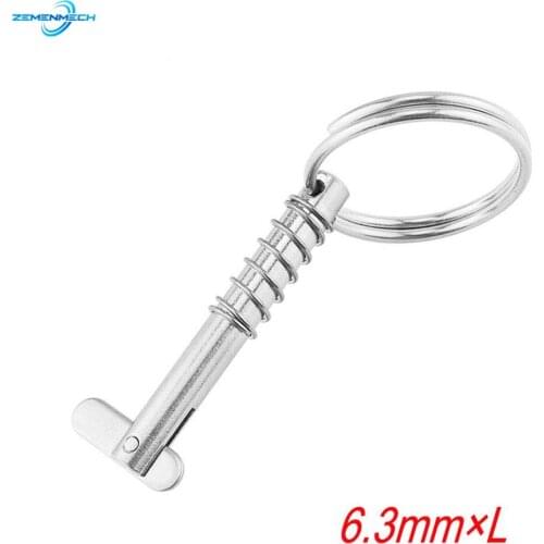 Zemenmech 6.3mm Marine Grade 316 Stainless Steel Quick Release Pin for Boat Bimini Top Deck Hinge Boat Accessories Shipbuilding