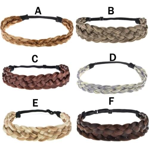 Wide Synthetic Twist Elastic Hair Bands Braids Bohemian Plait Elastic Headbands Women Stretch Girls Hair Accessories ##5