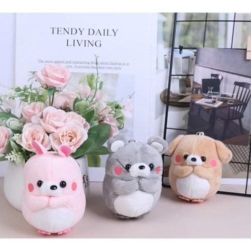 1pc Lovely Plush Toy Soft Stuffed Cartoon Animal Dog/Rabbit/Marmot/Bear Keychain Bag Pendant Doll Kid Christmas Gift