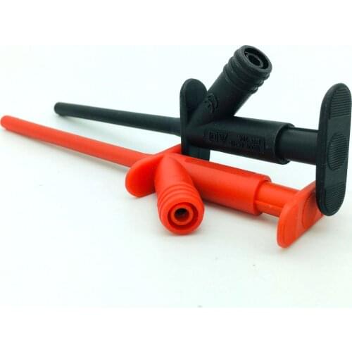 2PCS Red and black 1000V CATIII Car Quick Test Hook Clip Professional Insulated High Voltage Testing Probe 4mm
