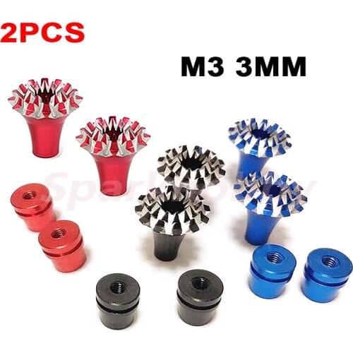 2PCS M3 3mm 3D Rocker Head Anti-slip Metal Transmitter Stick Ends for Frsky X9DP X7 X10S X12S Remote Control RC sapre parts