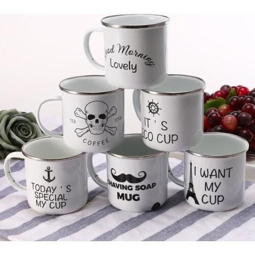 350ML Enamel Various Patterns of Mugs, Milk, Coffee, Beer Multipurpose Mugs