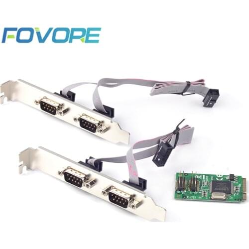 4 ports Serial port DB9 RS232 Mini PCI e adapter DB9 RS-232 RS 232 Mini PCI-e onverter controller Expansion Card MosChip MCS9904
