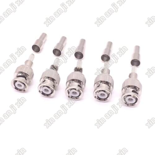 5PCS mini BNC male connector crimp for RG316 RG174 LMR100 cable