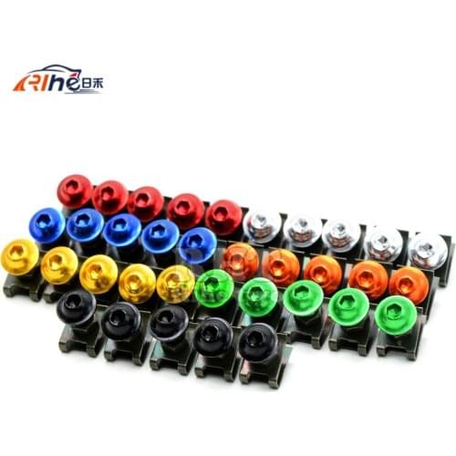 5X M6 6mm Motorcycle Fairing Body Bolts Spire Speed Fastener Clips Screw Spring Nuts Bolts for yamaha xj6 mt 07 03 KAWASAKI