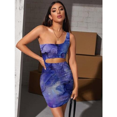 Giyu Brand Colorful Dress Women Art Bodycon Dress Psychedelic Vestido Sexy Painting Pleating Womens Clothing Party Beach Beach