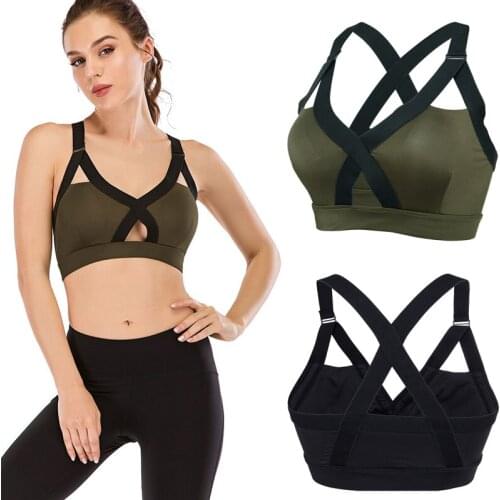 LELINTA Womens Sexy Underwear Push Up Bra X-Type Seamless Bra Shockproof Sports Fitness Breathable Underwear Bra S-XL