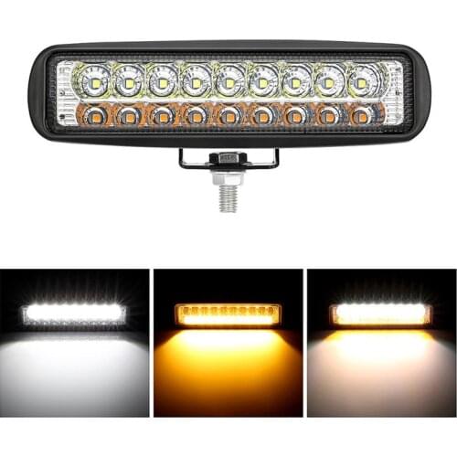 CENREE 6Inch 60W LED Work Light Bar Spotlight Driving Fog Lamp for 4x4 Truck Car Dual Color White & Amber car accessories