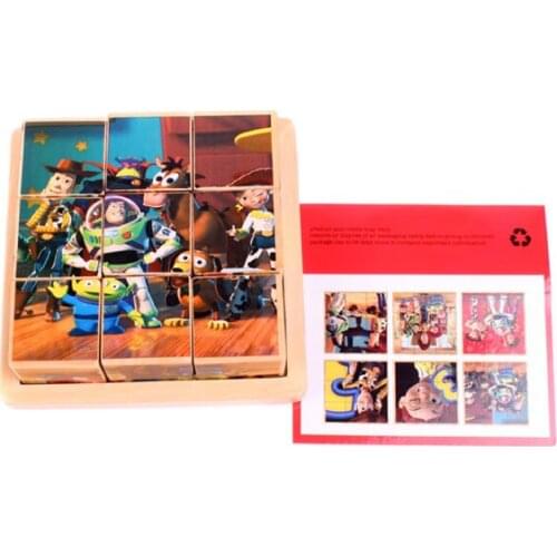 D630 Ju wood Cartoon three-dimensional hexahedron toys for children puzzle chassis Two optional