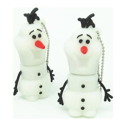 Fashion cute cartoon Snowman usb flash drive 4G 8G 16G 32G pen drive thumb drive usb 2.0 pendrives metal chain real capacity