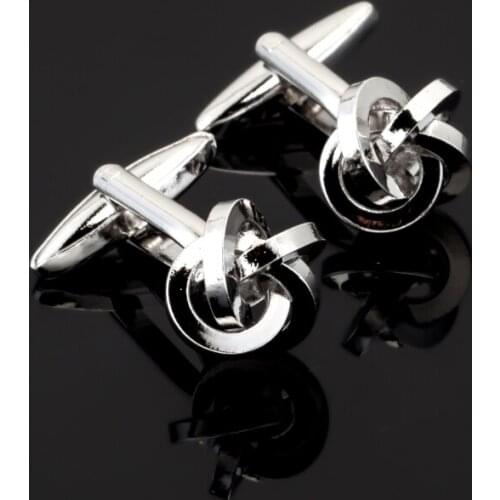 French Stainless Steel Cufflinks Vintage Knot Twist Cuff Links Mens Wedding Gift Brand 2017 New Arrival