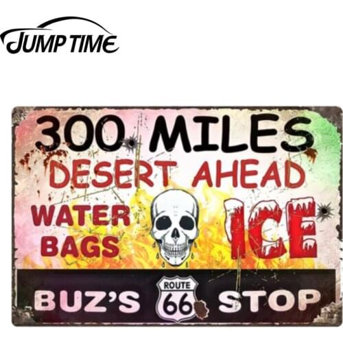 JumpTime 13cm x 8.6cm For Skull ROUTE 66 STOP GARAGE SHOP SIGN Car Sticker Window Bumper Decal Motorcycle Car Styling