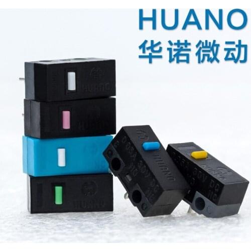 5PCS/lot HUANO mouse micro switch Blue shell white dot powder blue dot yellow dot green dot white point