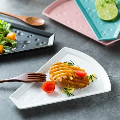 Nordic Creative Dessert Plate Cake Cheese Plate Ceramic Snack Plate Household Restaurant Milk Tea Shop Tableware Bread Plate